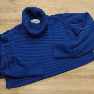 🫐 Wilfred Rebecca Ribbed Cropped Turtleneck - Saphire Blue